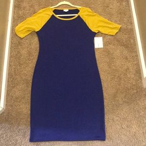NWT LuLaRoe Julia Navy and Gold
